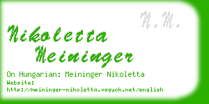 nikoletta meininger business card